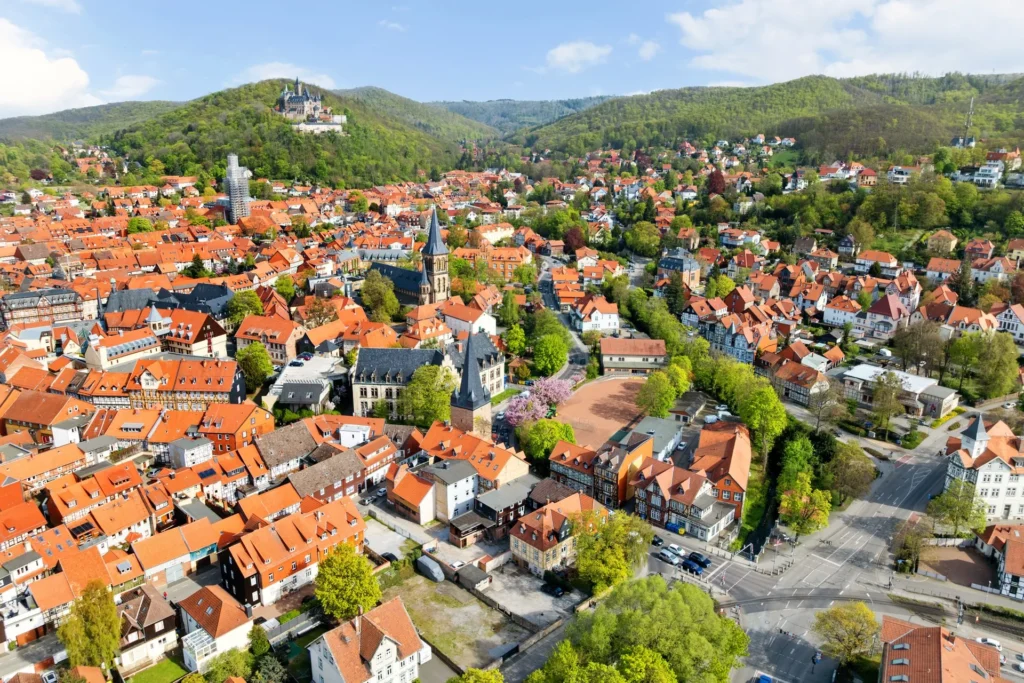 Udsigt til slottet og den gamle bydel